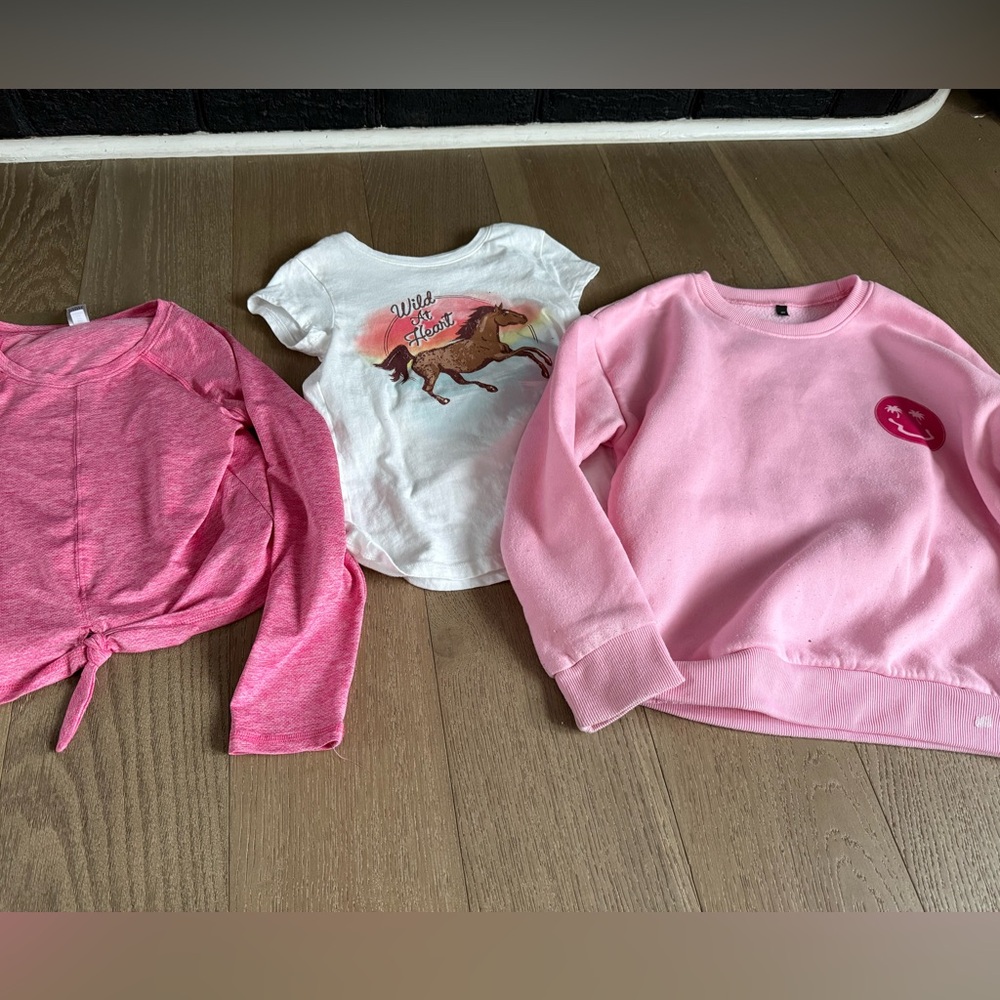 90 Degree By Reflex Pink and White Kids Tee Set
